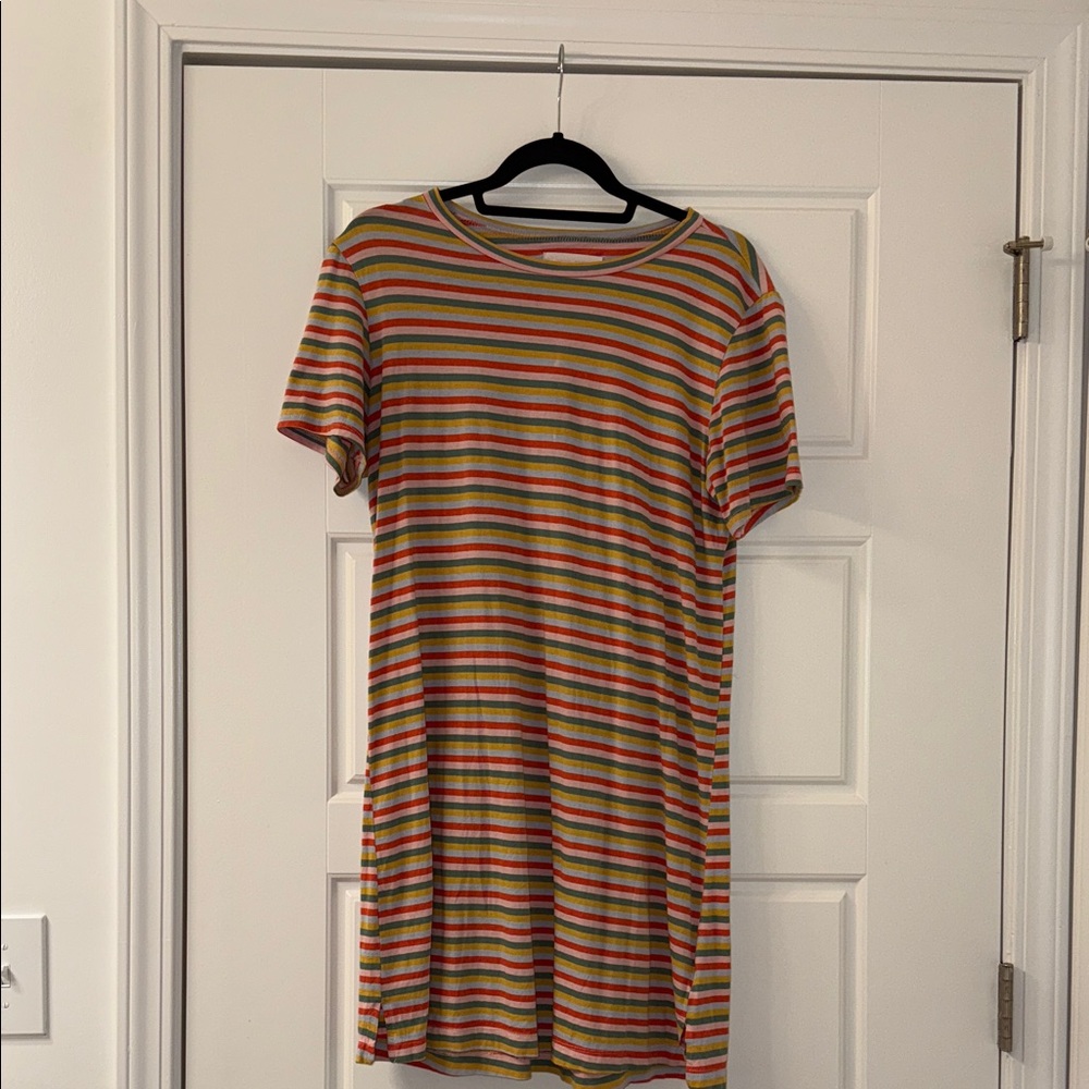 Ban.do Multicolor Striped T-Shirt Dress